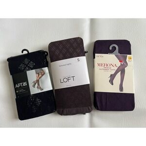 Bundle Of 3 NWT Textured Thighs Neutral Sheer Panty-Hose Y2K Style Size S/M